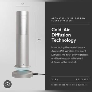 UEC Aroma360 Wireless Pro Scent Diffuser Silver